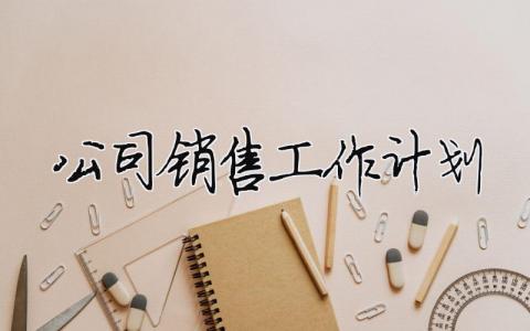 公司销售工作计划（精选合集15篇）