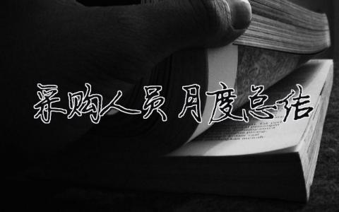 采购人员月度总结 采购员月工作总结和下月计划（精选合集7篇）