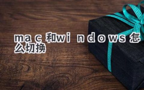 Mac和Windows如何切换：操作指南及深度解析